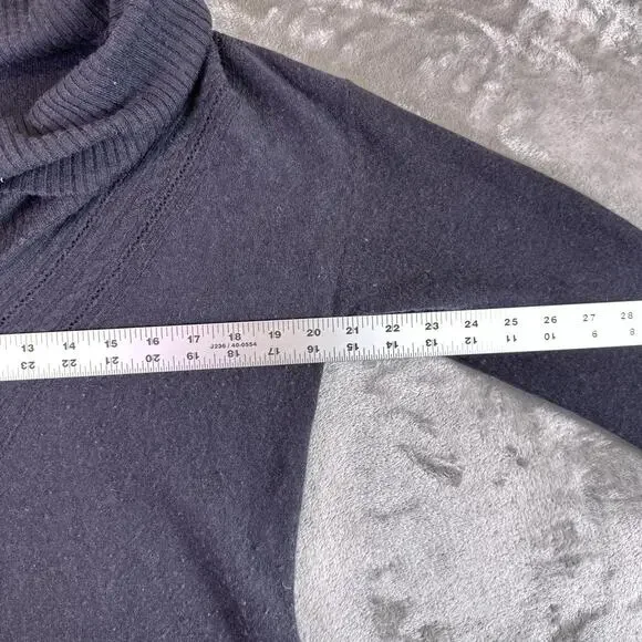 Velvet 100% Cashmere Sweater Women’s Medium Black Cowl Neck Luxury Soft Knit - Picture 5 of 7